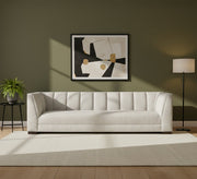 Sofa with recessed stitching with backrest in white color - Vitrine Furniture - Living room Sofas