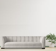 Sofa with recessed stitching with backrest in white color - Vitrine Furniture - Living room Sofas