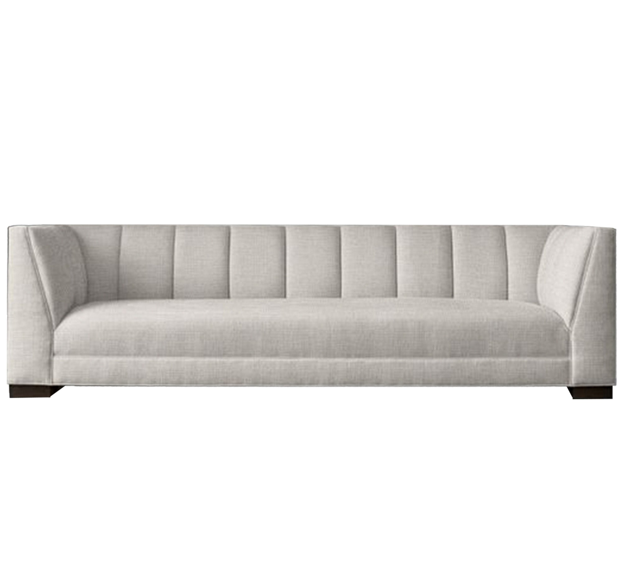 Sofa with recessed stitching with backrest in white color - Vitrine Furniture - Living room Sofas