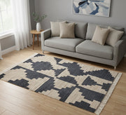 Soft rug with ivory fringed stripes - Vitrine Furniture - Accessories