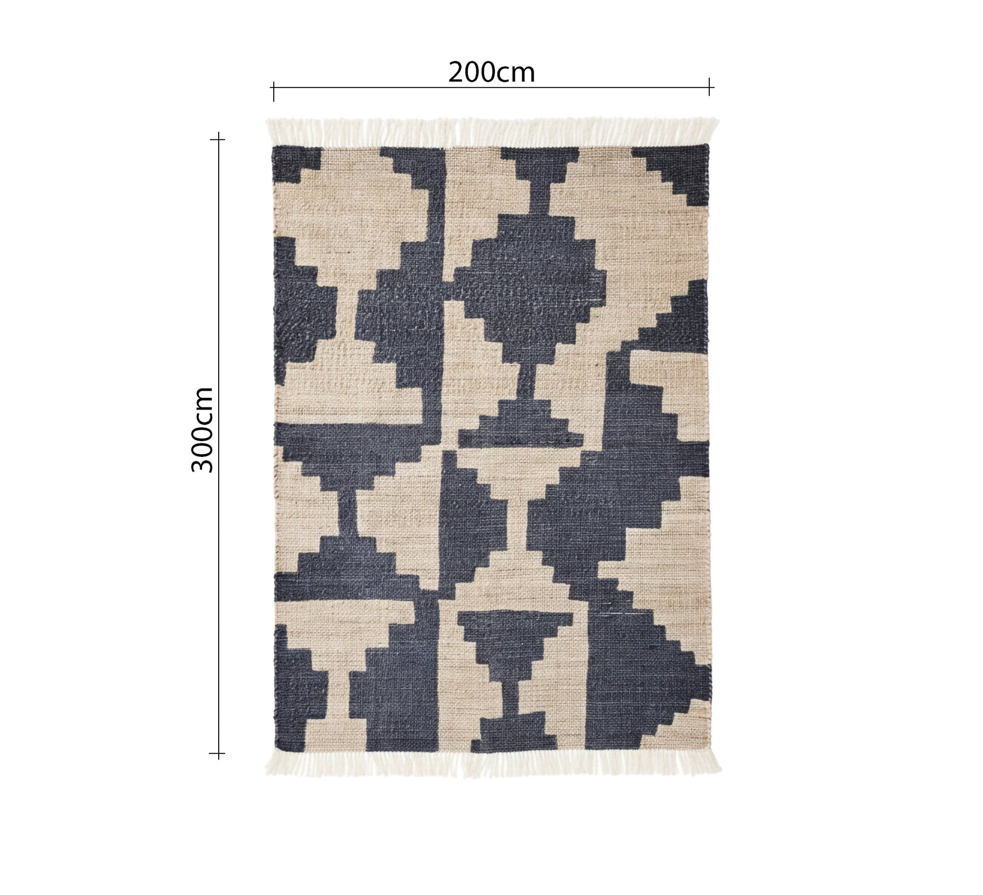 Soft rug with ivory fringed stripes - Vitrine Furniture - Accessories