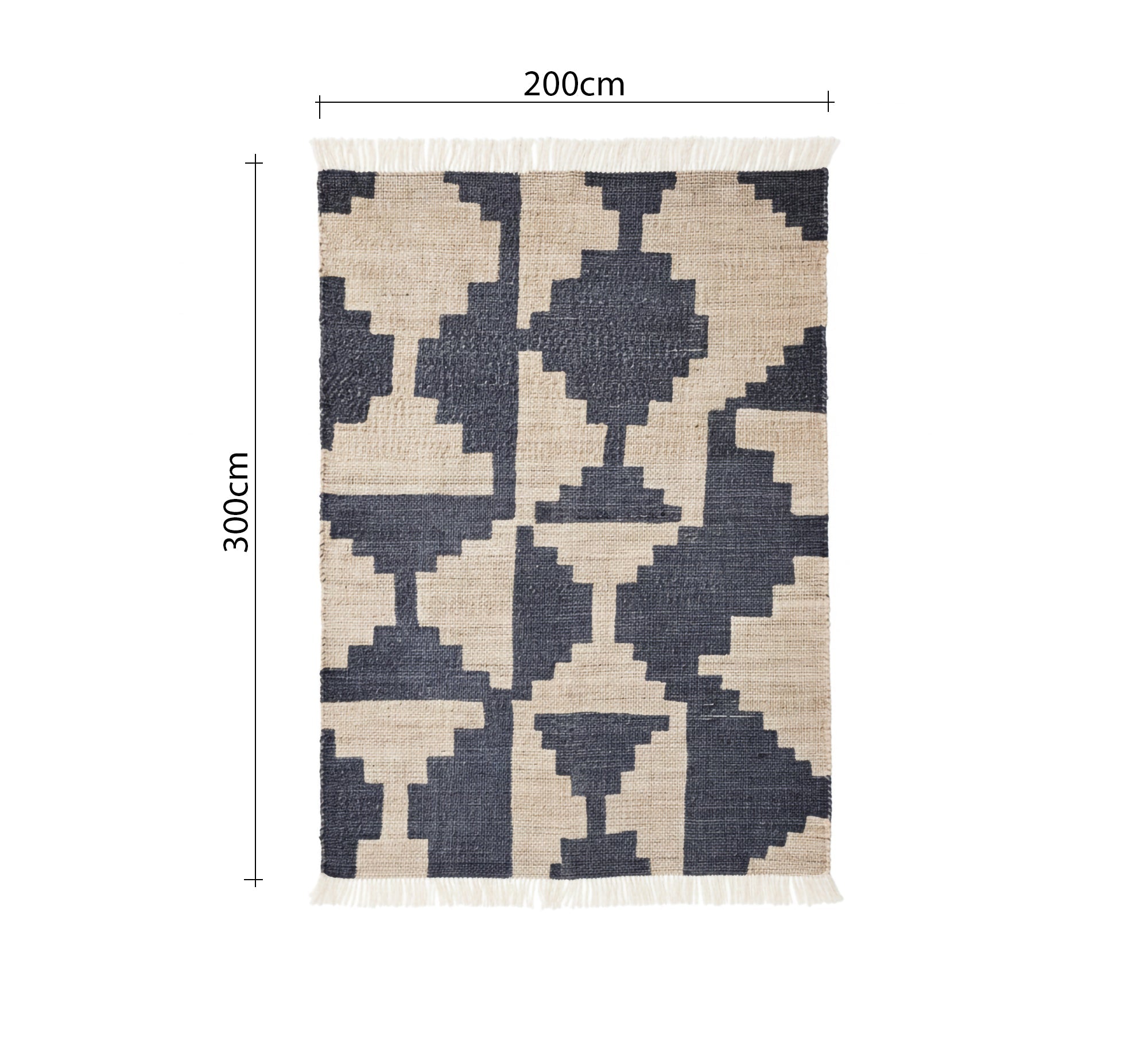 Soft rug with ivory fringed stripes - Vitrine Furniture - Accessories