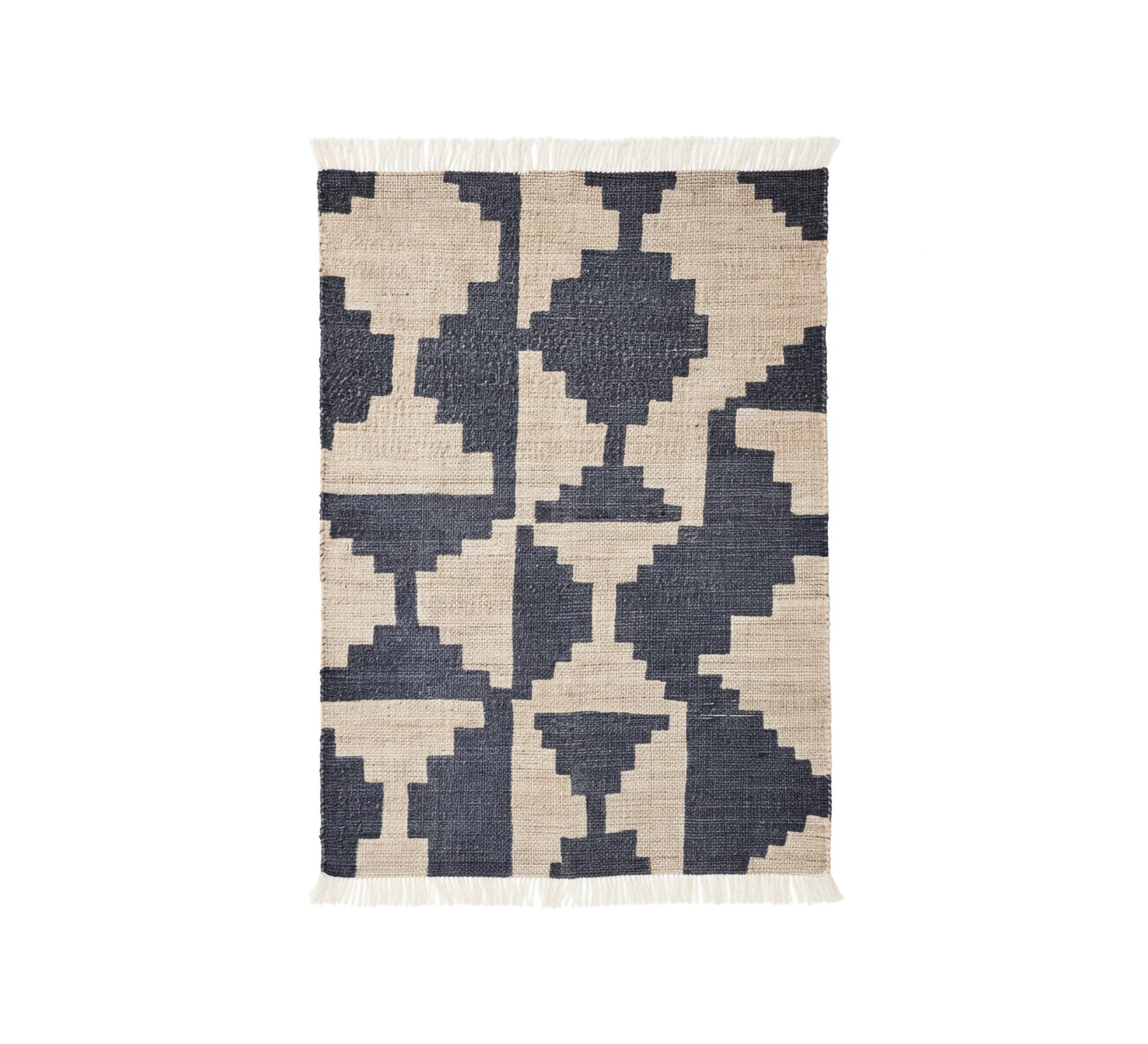 Soft rug with ivory fringed stripes - Vitrine Furniture - Accessories