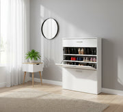 Space Saver White: Multi - Shelf Shoe Cabinet - Vitrine Furniture - Shoe Racks