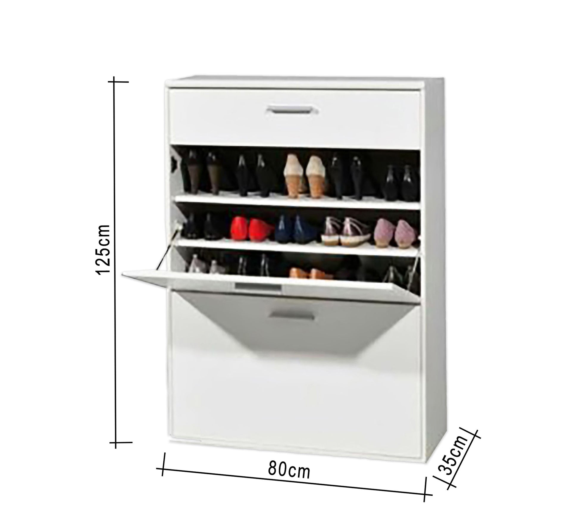 Space Saver White: Multi - Shelf Shoe Cabinet - Vitrine Furniture - Shoe Racks