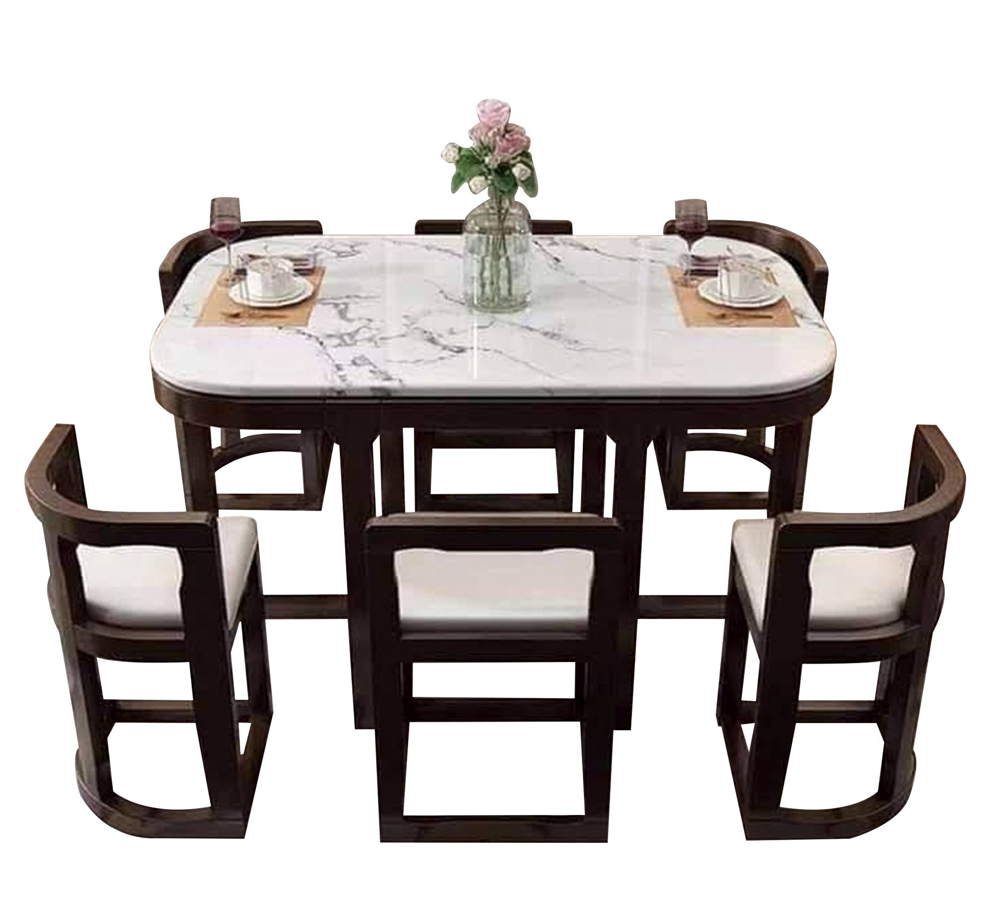 Space saving dining table with 6 chairs - Vitrine Furniture - Sets