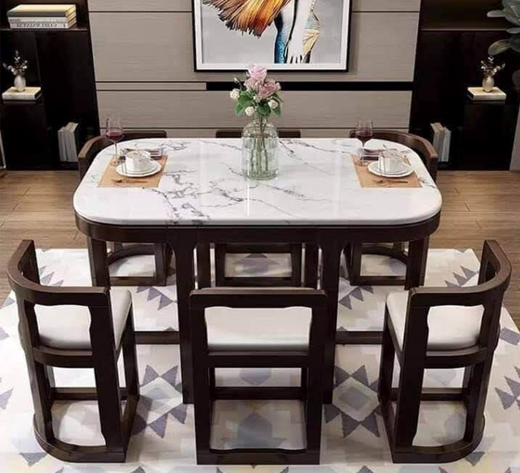 Space saving dining table with 6 chairs - Vitrine Furniture - Sets