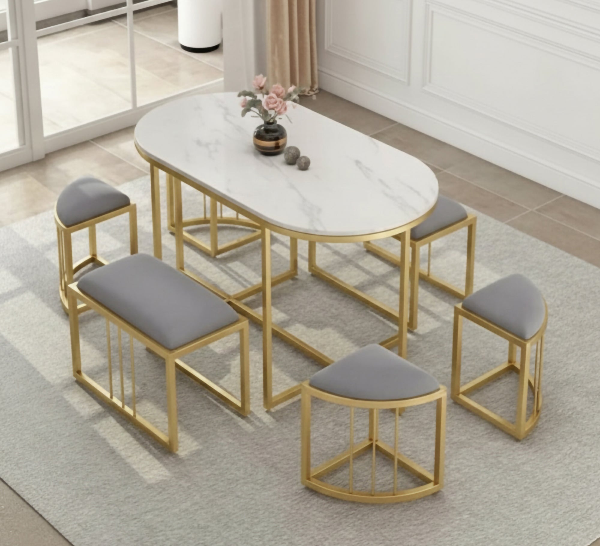 Space - saving steel dining set - Vitrine Furniture - Furniture