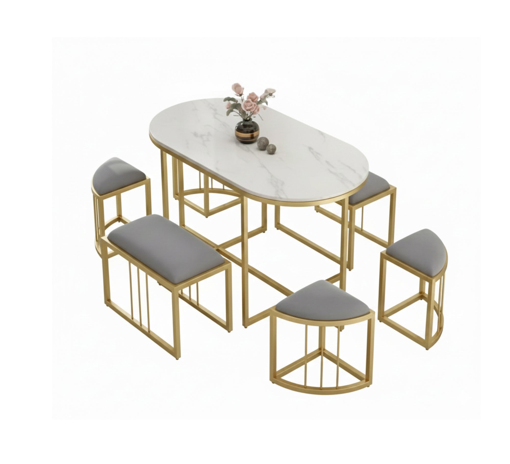 Space - saving steel dining set - Vitrine Furniture - Furniture