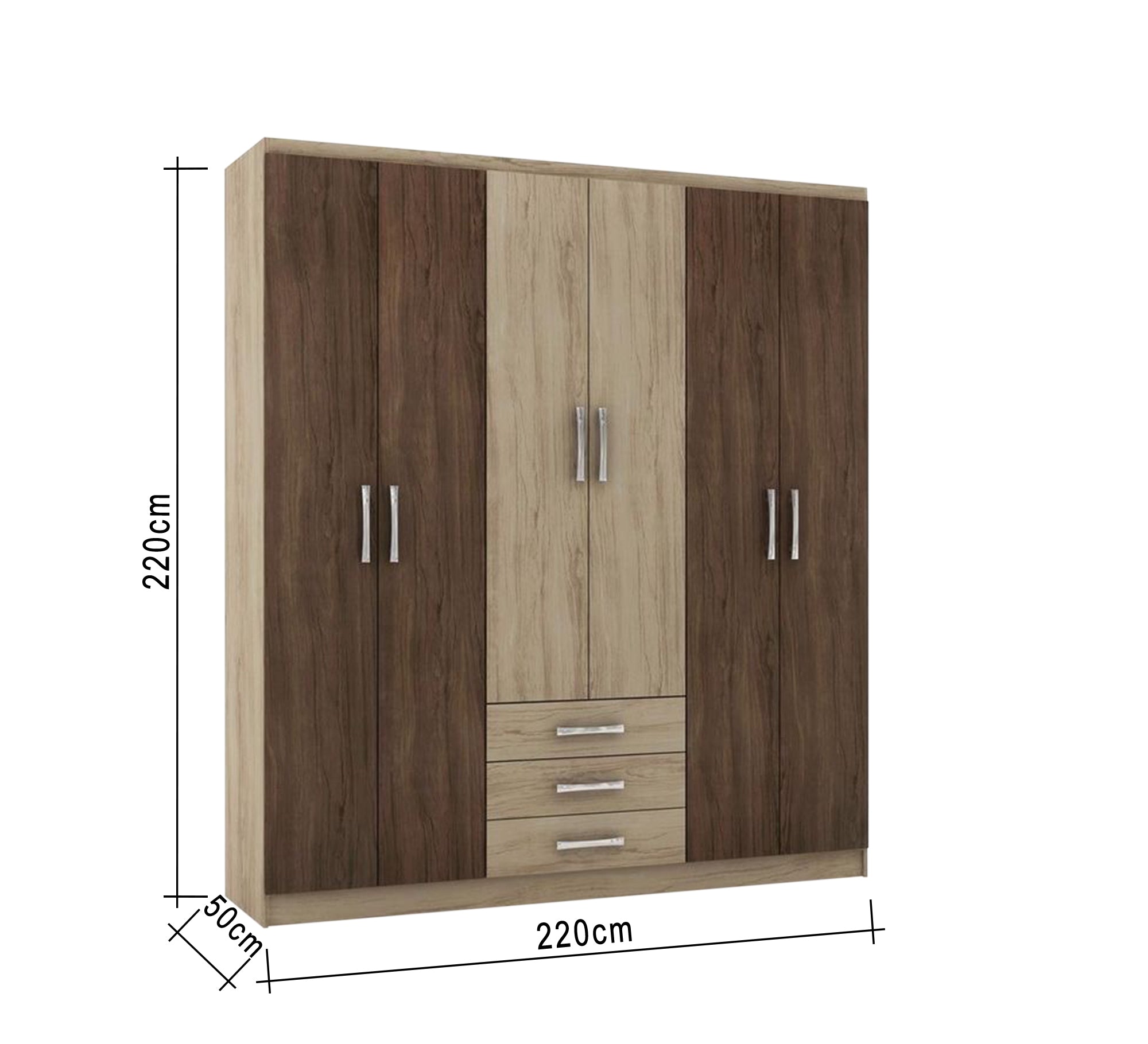 Spacious Beige & Brown Wardrobe Masterpiece - Vitrine Furniture - Furniture