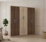 Spacious Beige & Brown Wardrobe Masterpiece - Vitrine Furniture - Wardrobes