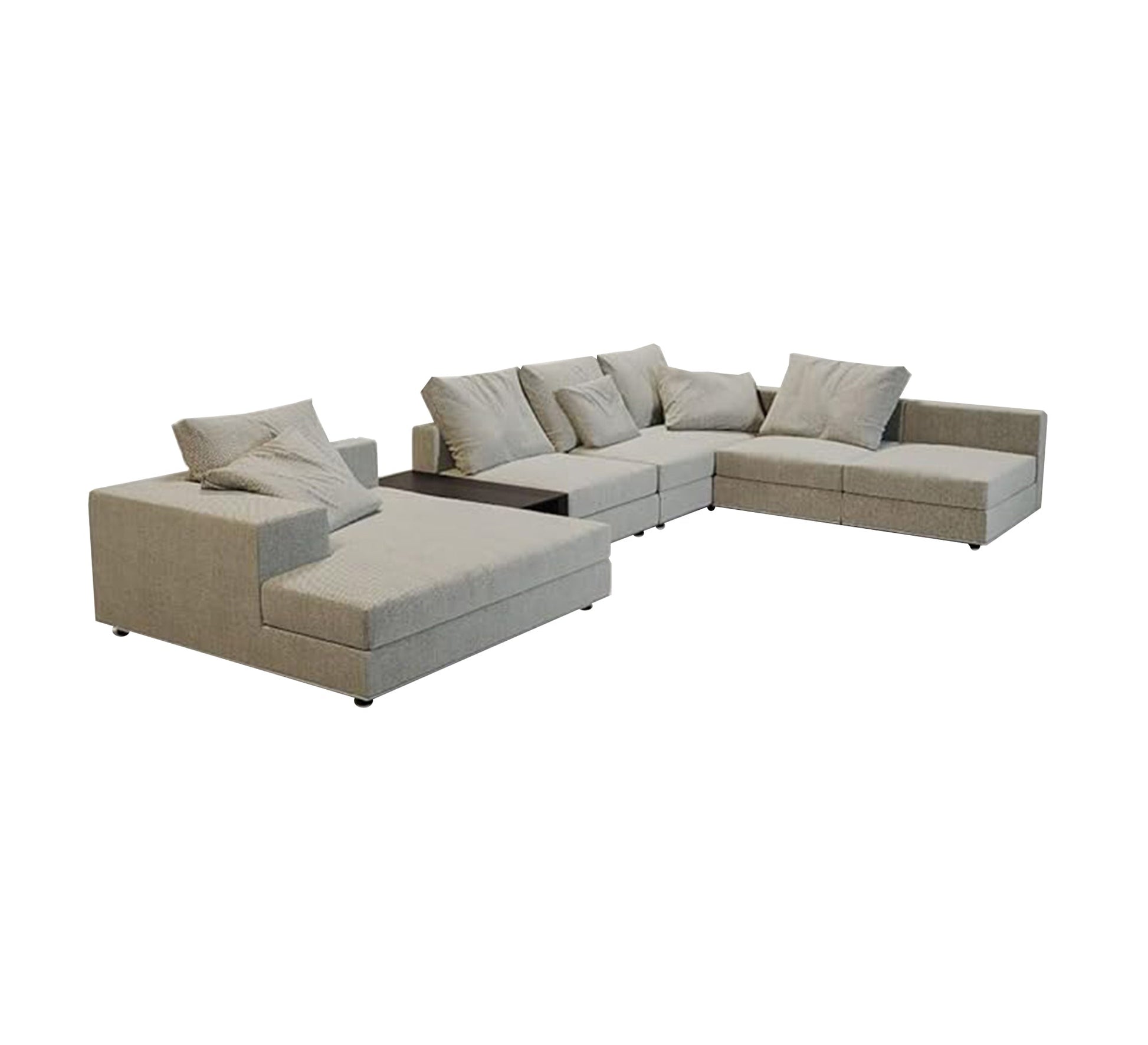 Spacious modern corner sectional with table - Vitrine Furniture - Furniture
