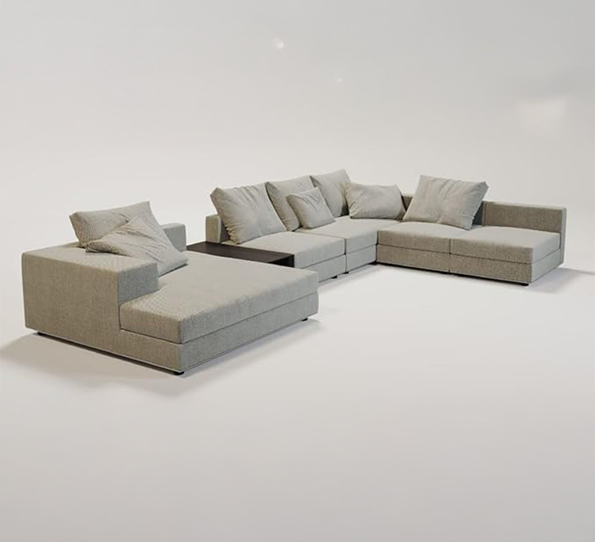 Spacious modern corner sectional with table - Vitrine Furniture - Furniture