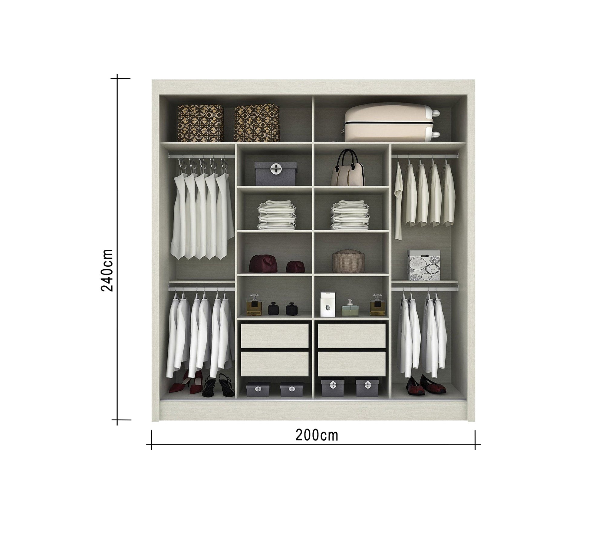 Spacious, multi - compartment organized wardrobe - Vitrine Furniture - Furniture