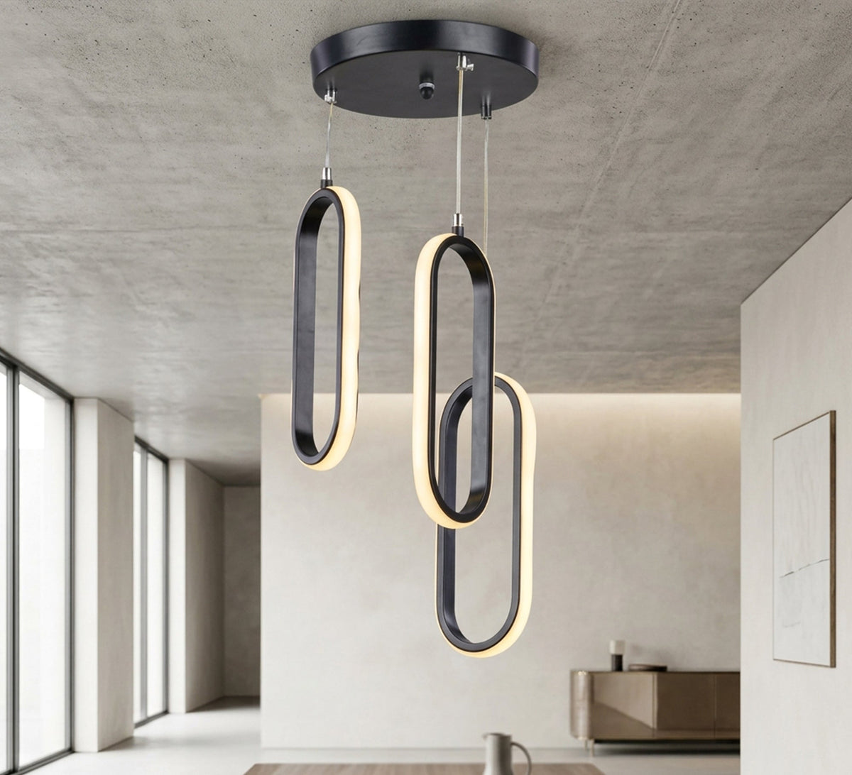 Spherical glass ceiling pendant with gold accents - Vitrine Furniture - Ceiling lights