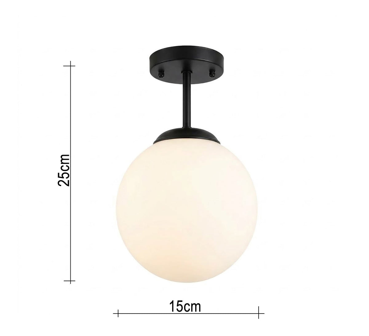 Spherical pendant light with matte white glass - Vitrine Furniture - Ceiling lights