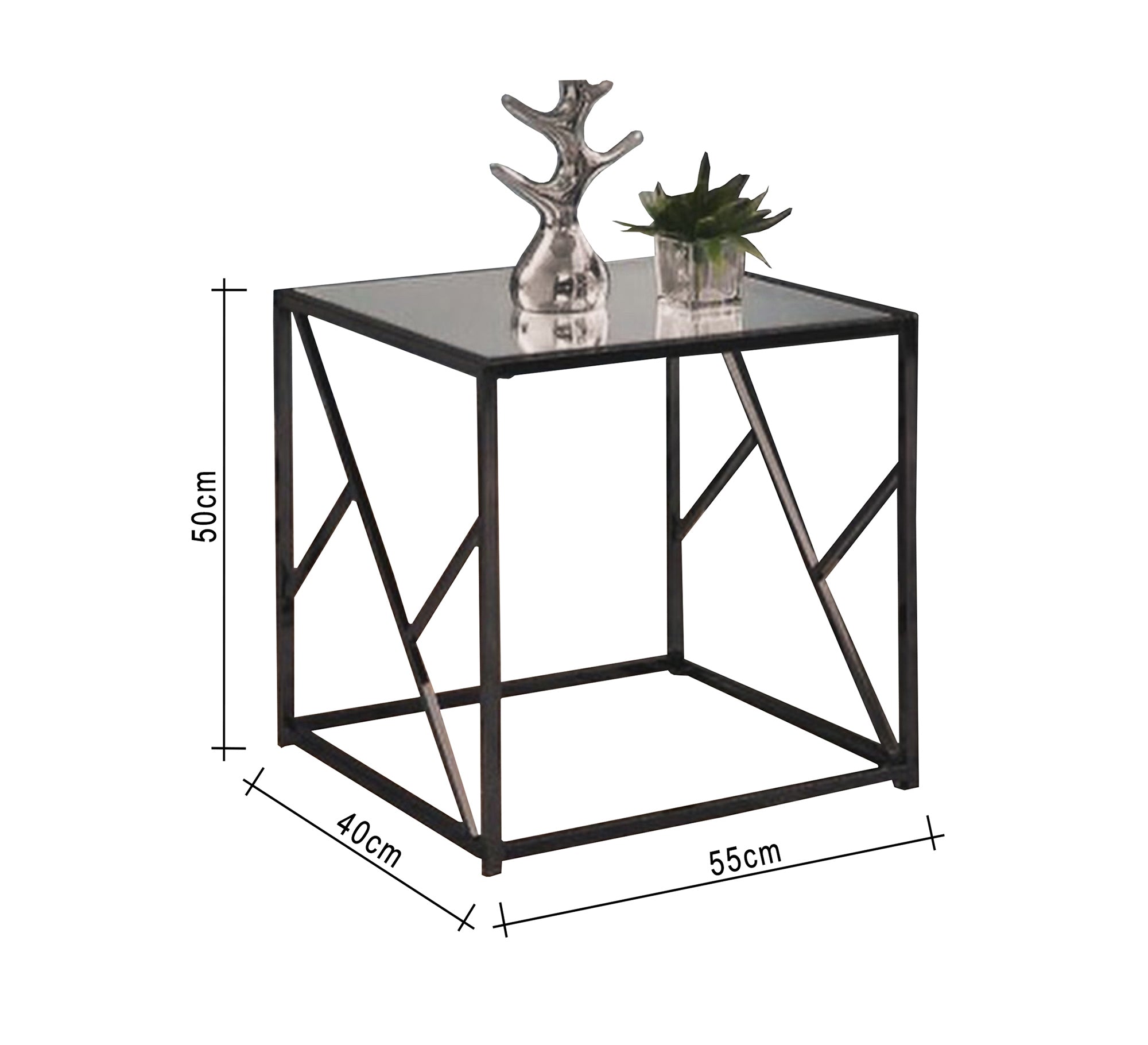 Square Metal side table - Vitrine Furniture - Furniture