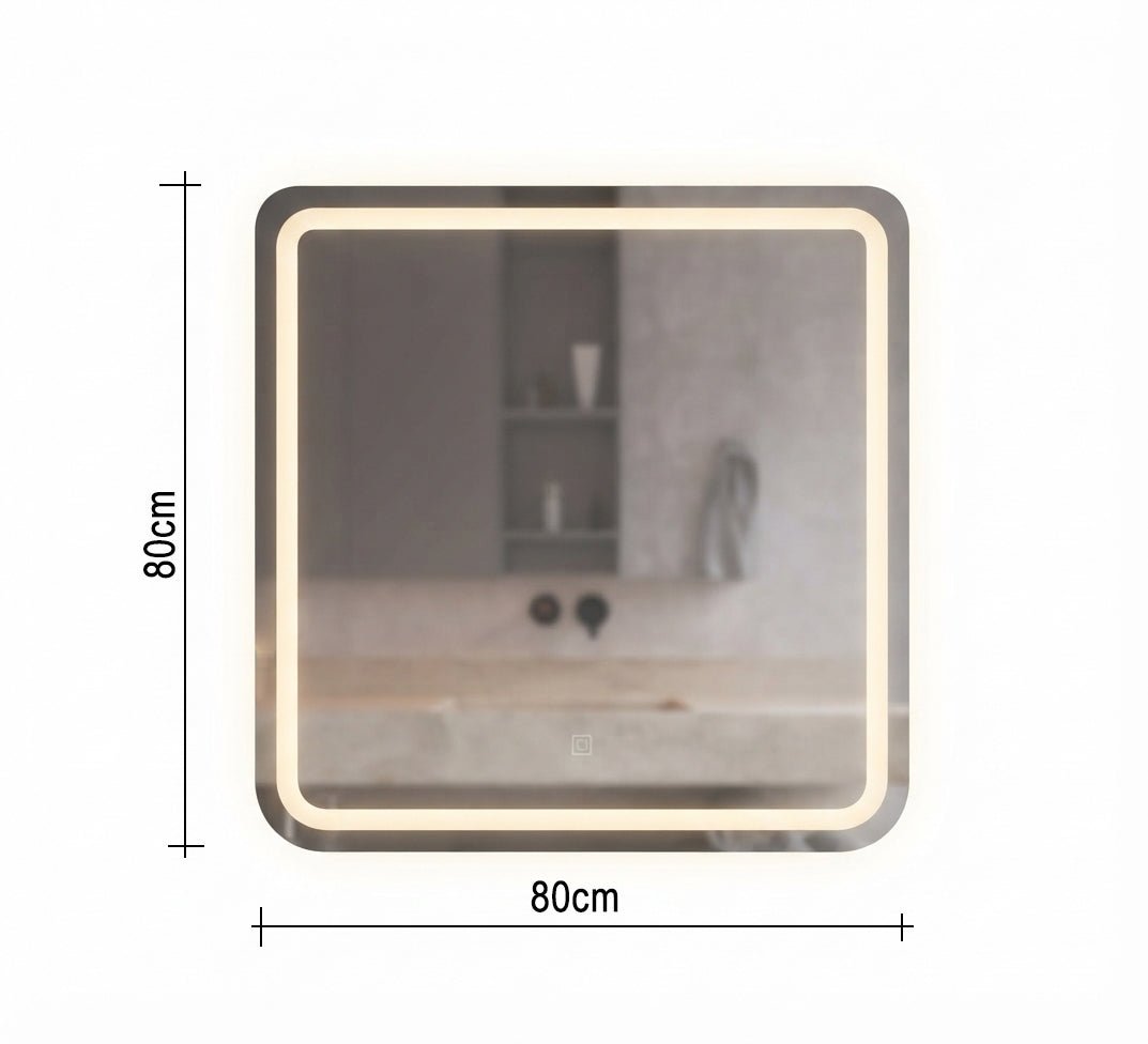 Square Mirror with a Gold Light Frame - Vitrine Furniture - Mirrors