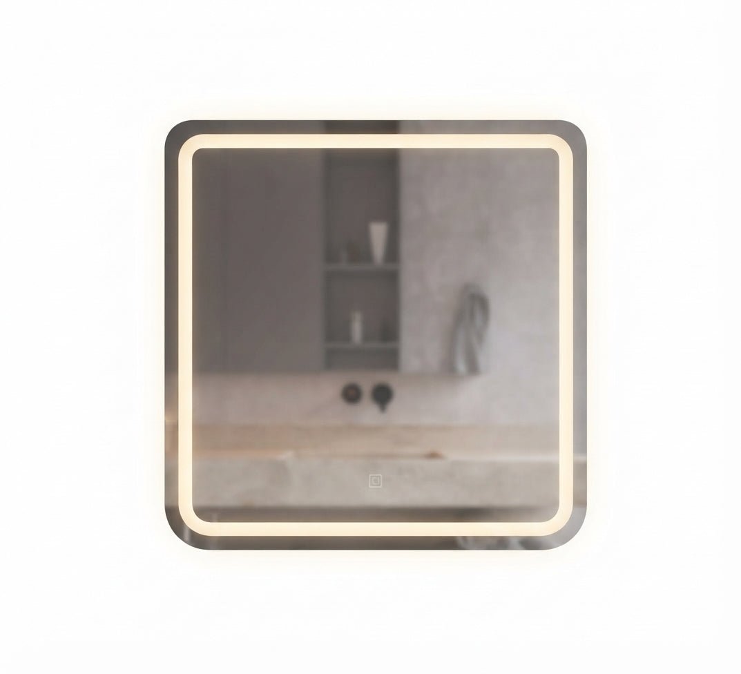 Square Mirror with a Gold Light Frame - Vitrine Furniture - Mirrors