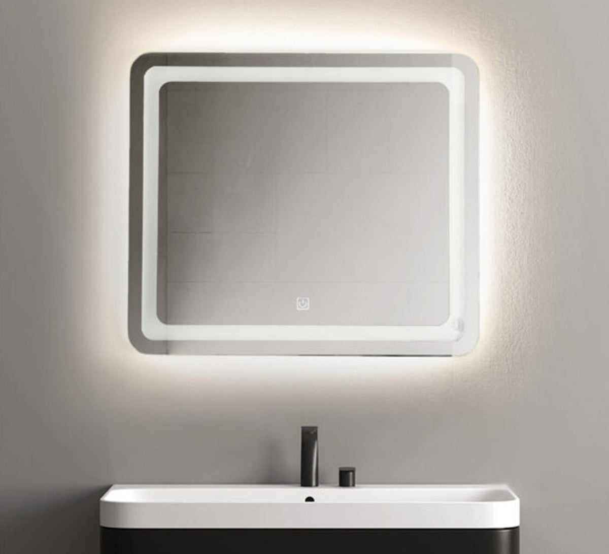 Square mirror with an illuminated frosted frame - Vitrine Furniture - Mirrors