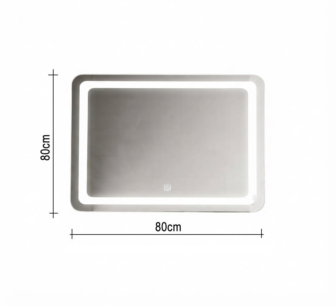 Square mirror with an illuminated frosted frame - Vitrine Furniture - Mirrors