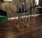 Square side table with decorations - Vitrine Furniture - Side Tables