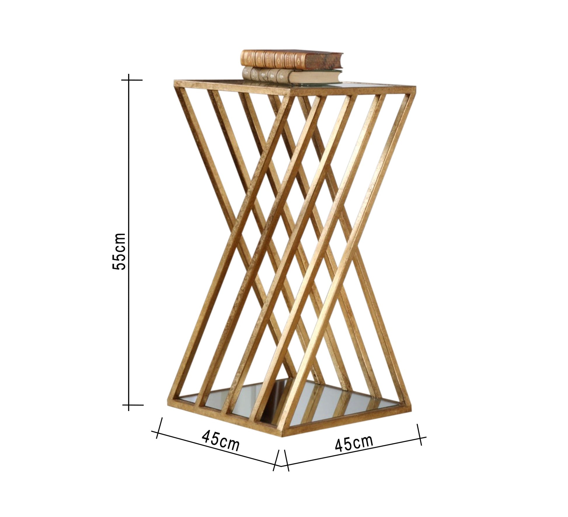 Square side table with parallel lines - Vitrine Furniture - Furniture