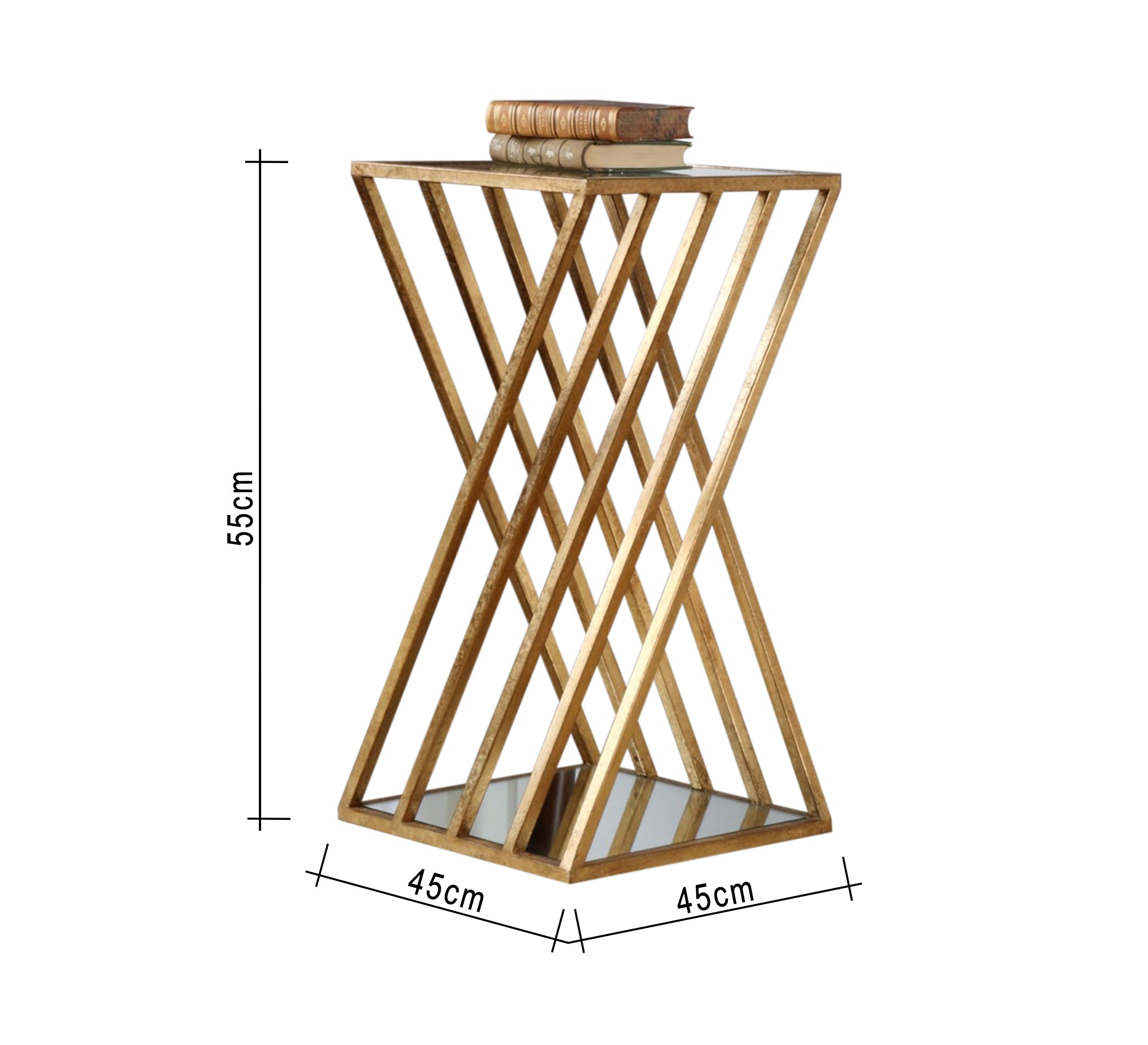 Square side table with parallel lines - Vitrine Furniture - Furniture