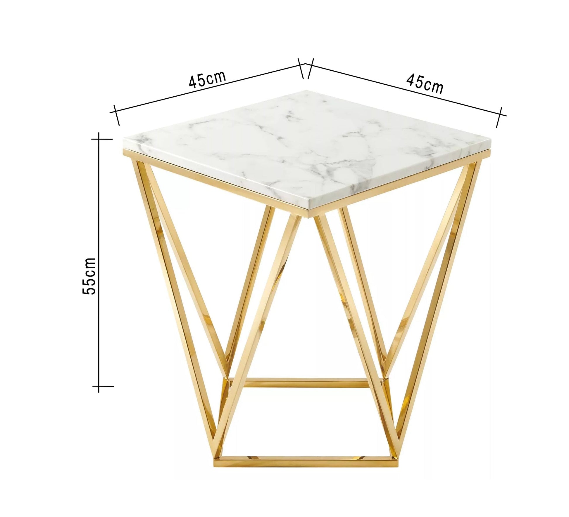 Square side table with triangular sides - Vitrine Furniture - Furniture