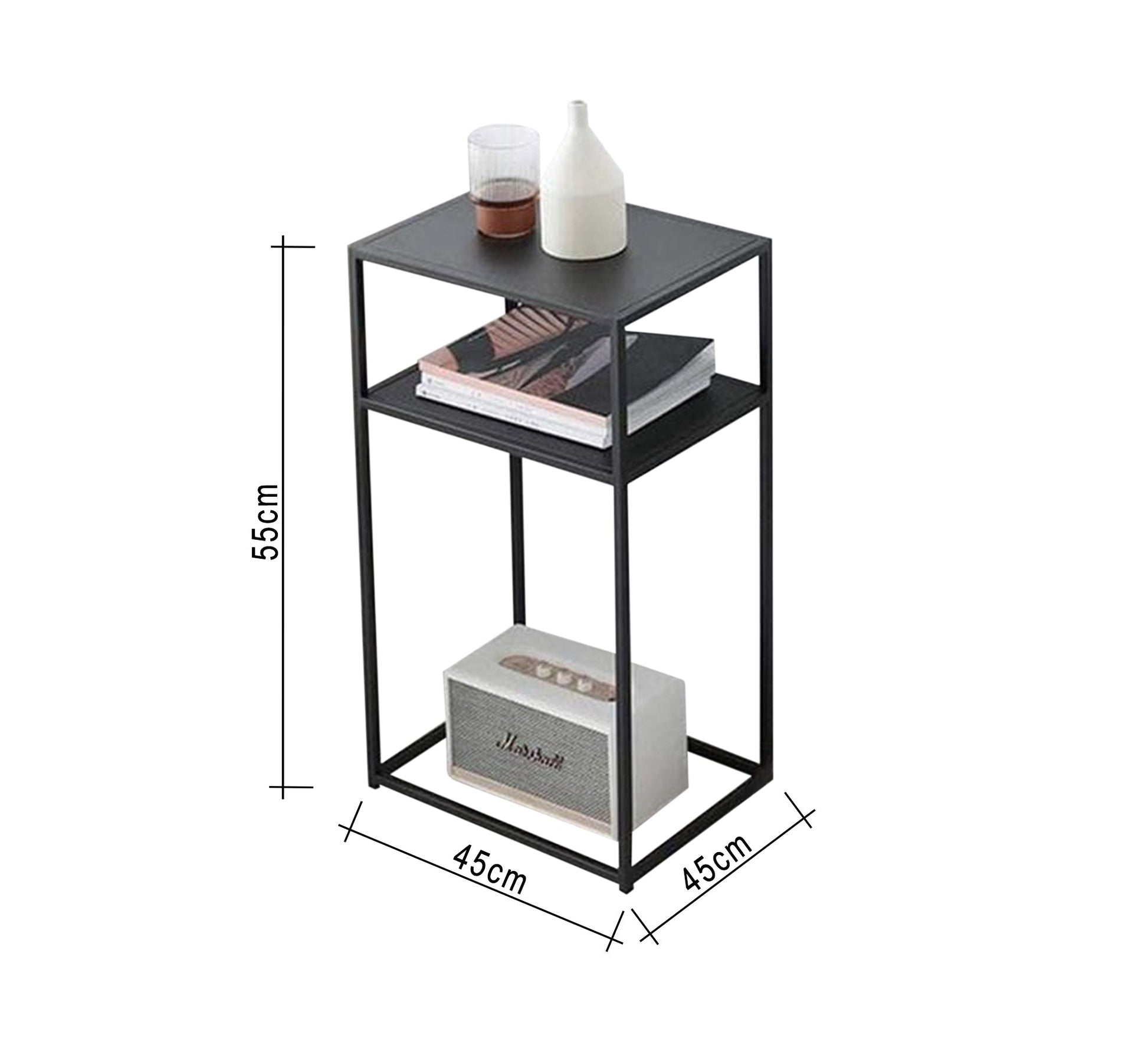 Square side table with two glass tops - Vitrine Furniture - Furniture