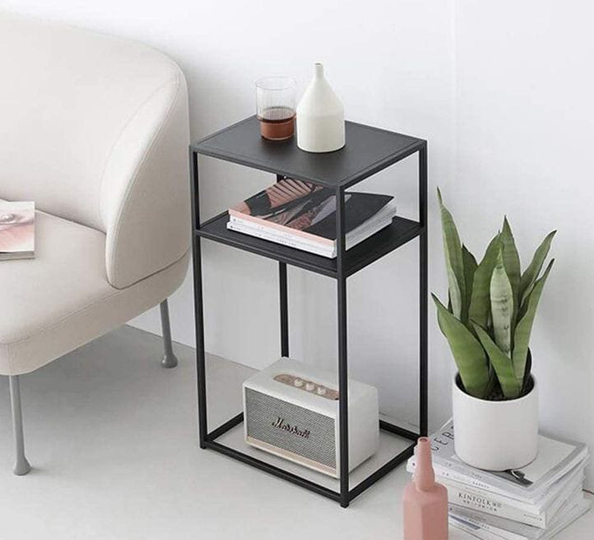 Square side table with two glass tops - Vitrine Furniture - Furniture
