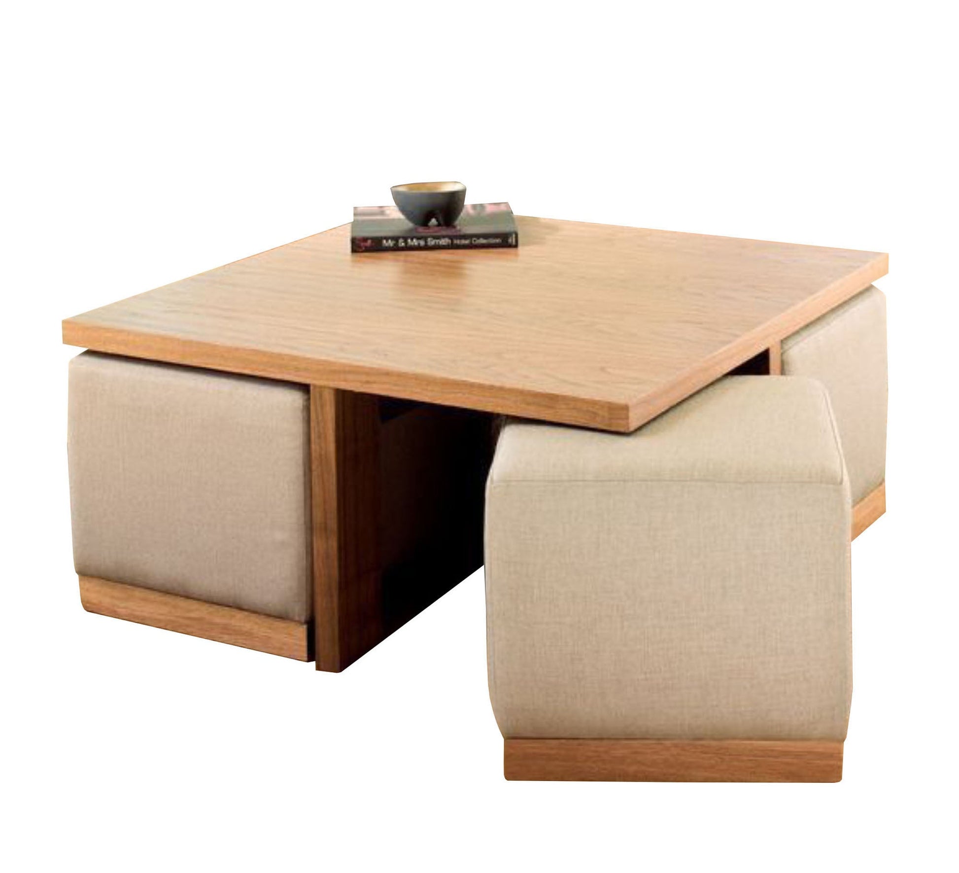 Square table + 4 puffs - Vitrine Furniture - Furniture