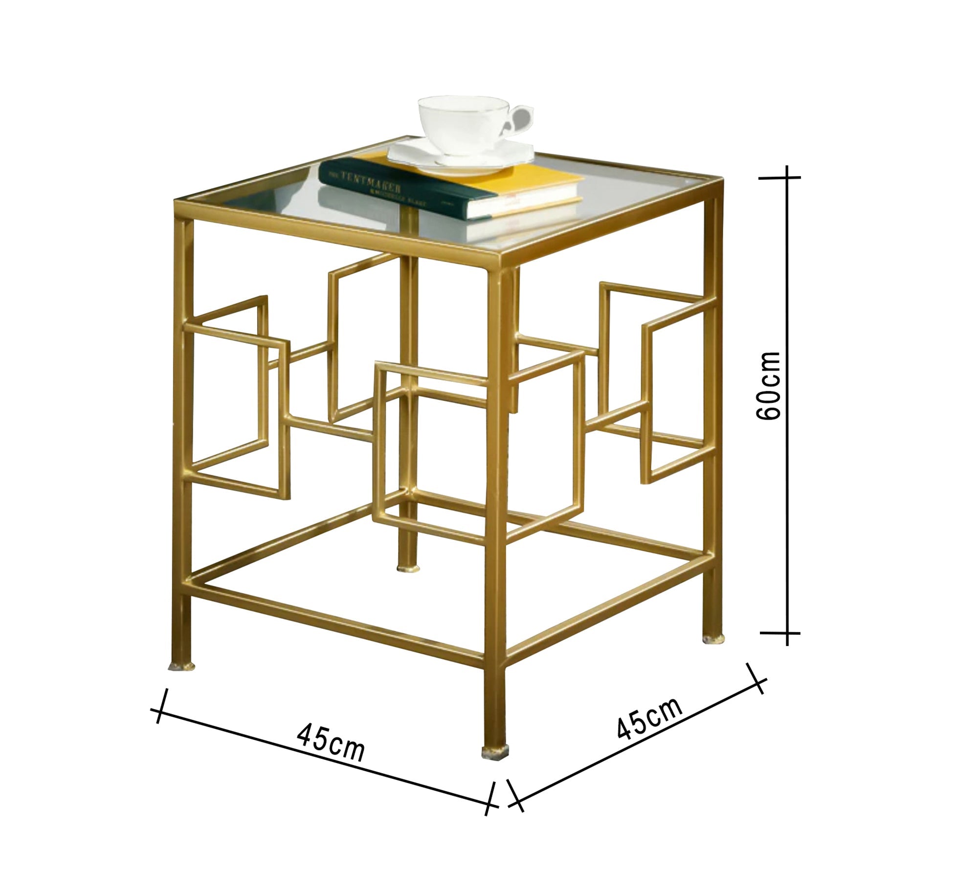 Square table with decorative metal frame - Vitrine Furniture - Furniture