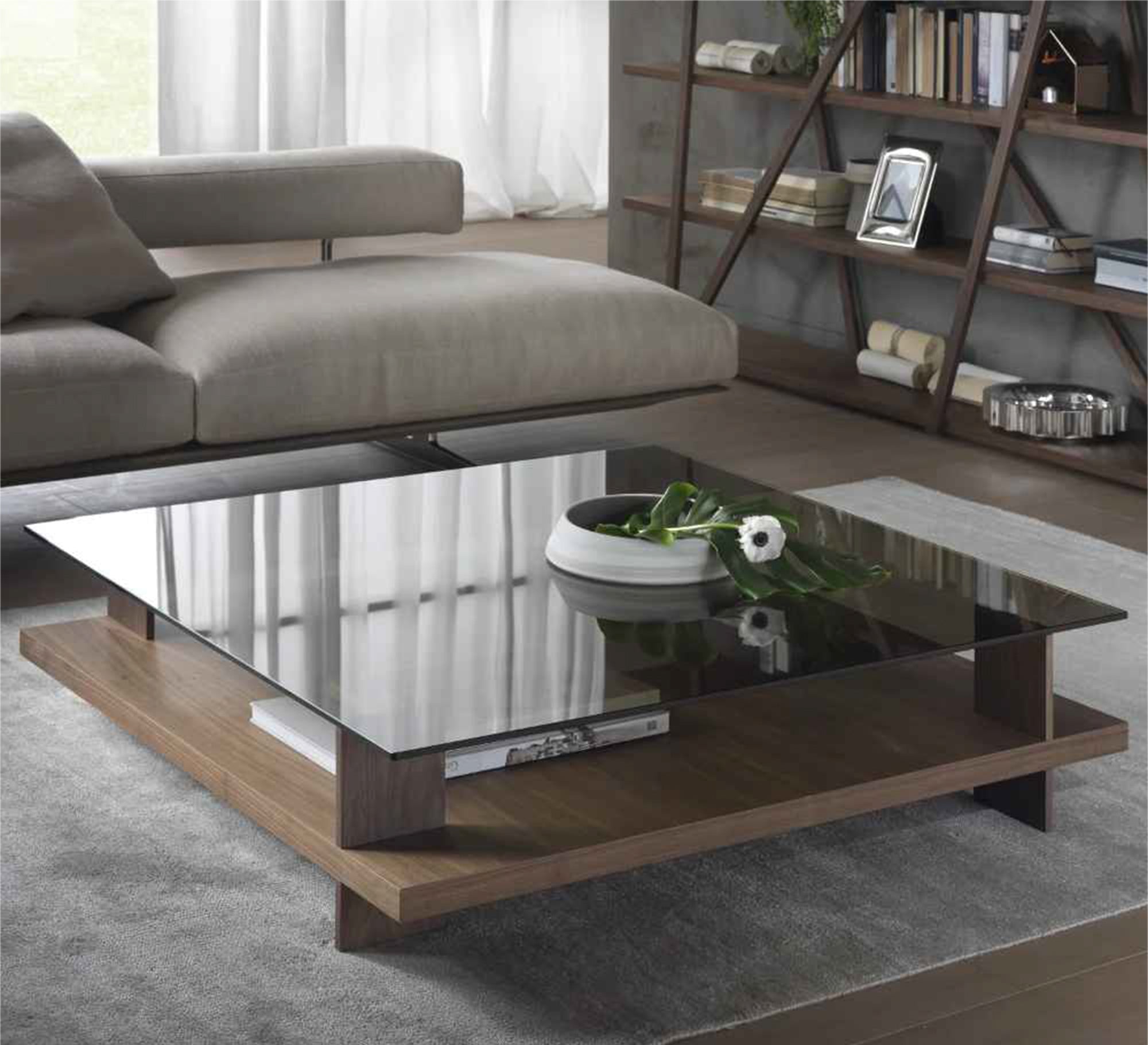 Square table with glass top - Vitrine Furniture - Furniture