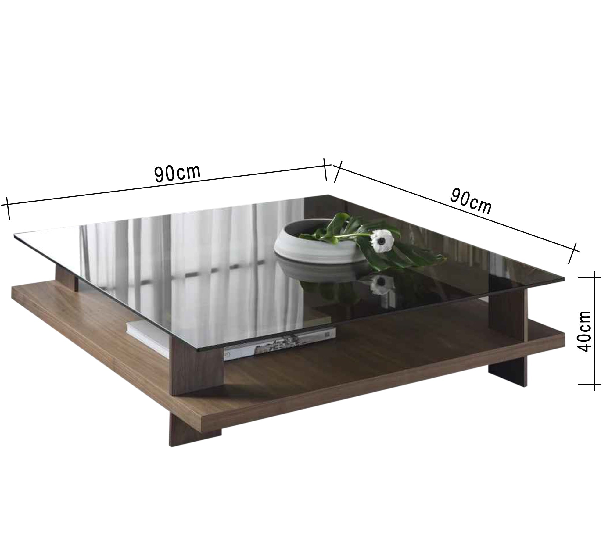 Square table with glass top - Vitrine Furniture - Furniture