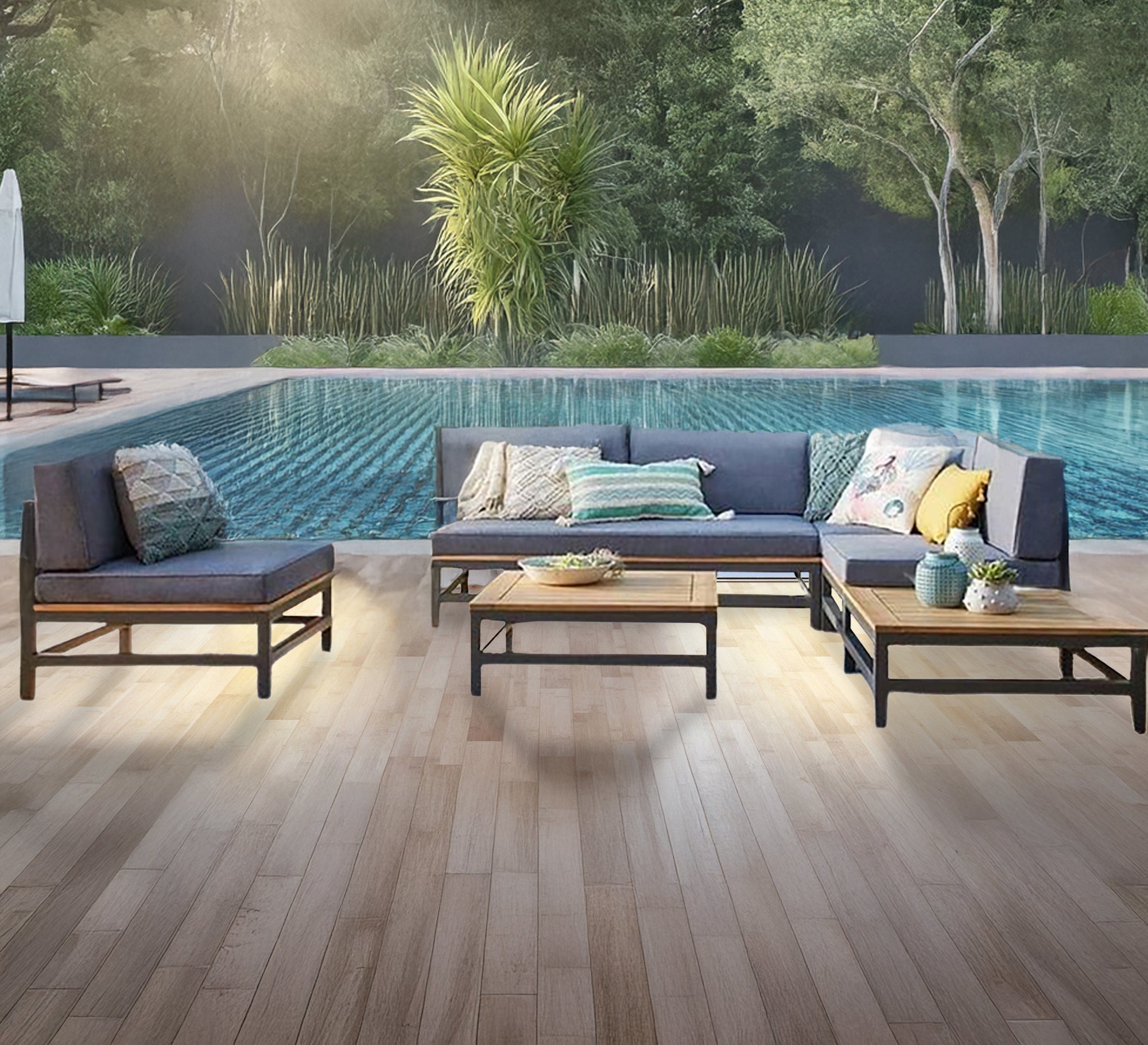 Steel corner seating set - Vitrine Furniture - Outdoor Products