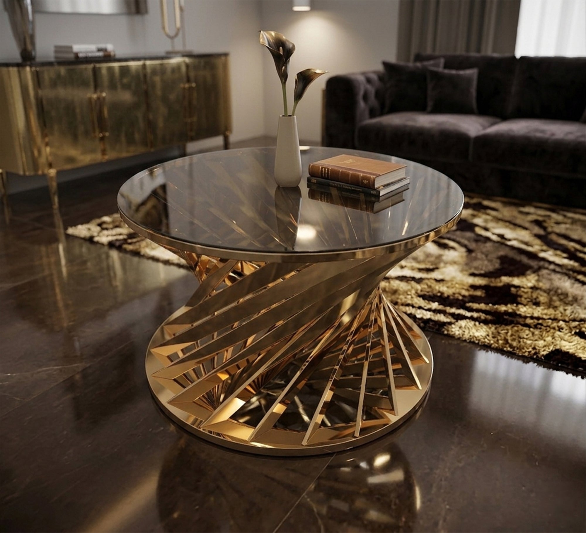 Steel hourglass shape table - Vitrine Furniture - Coffee Tables