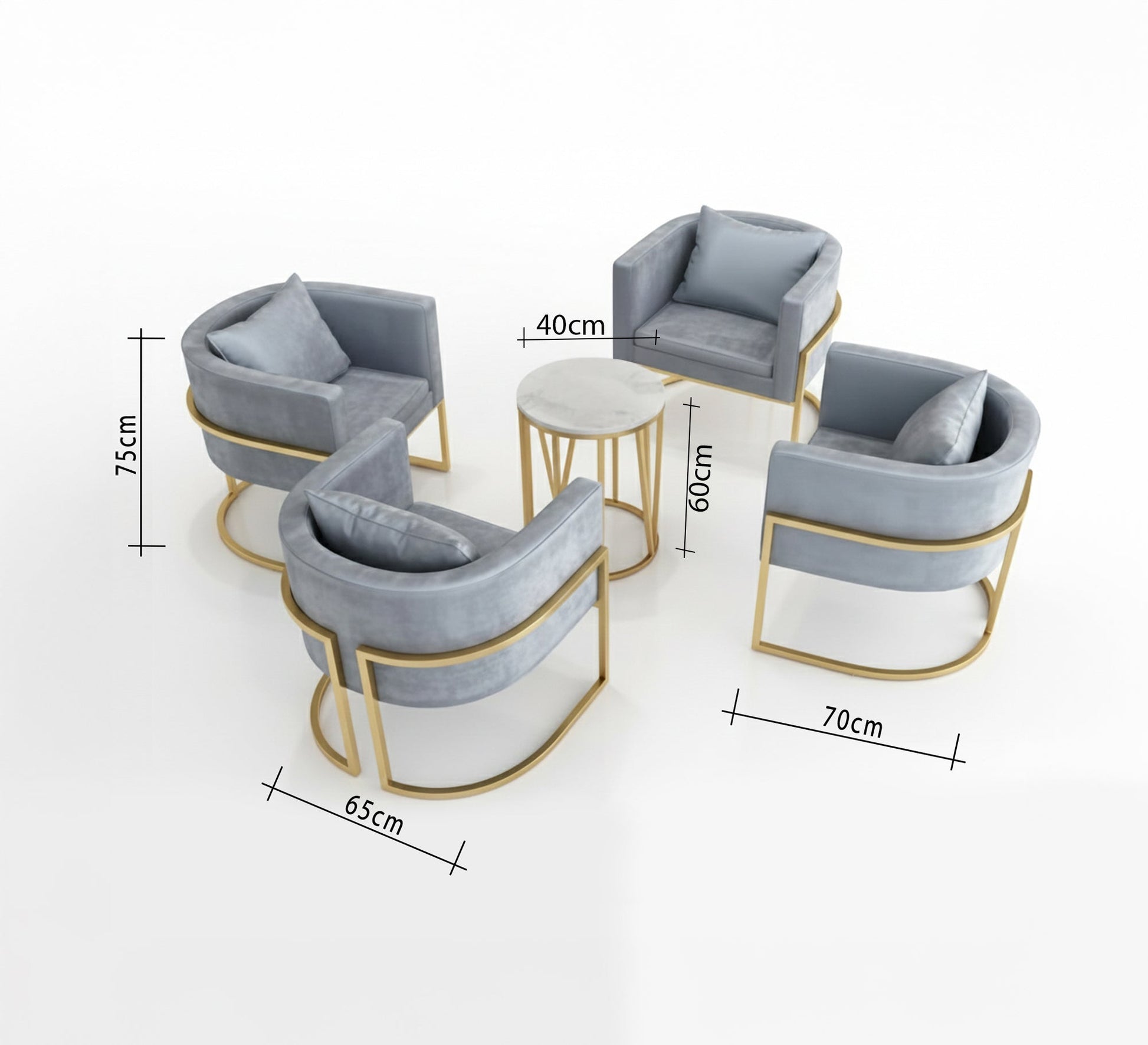Steel seating set, four armchairs - Vitrine Furniture - Furniture