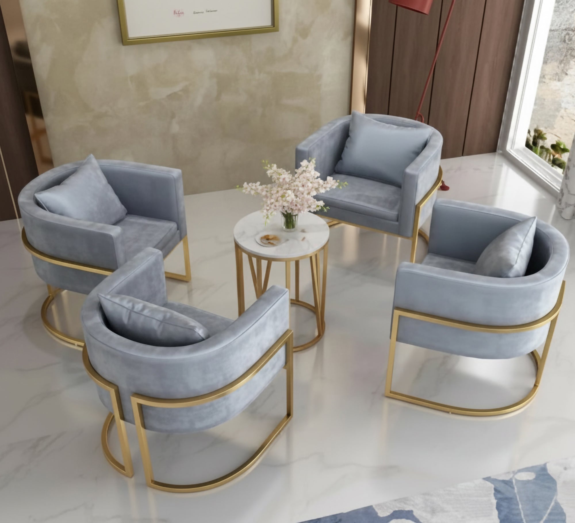 Steel seating set, four armchairs - Vitrine Furniture - Furniture