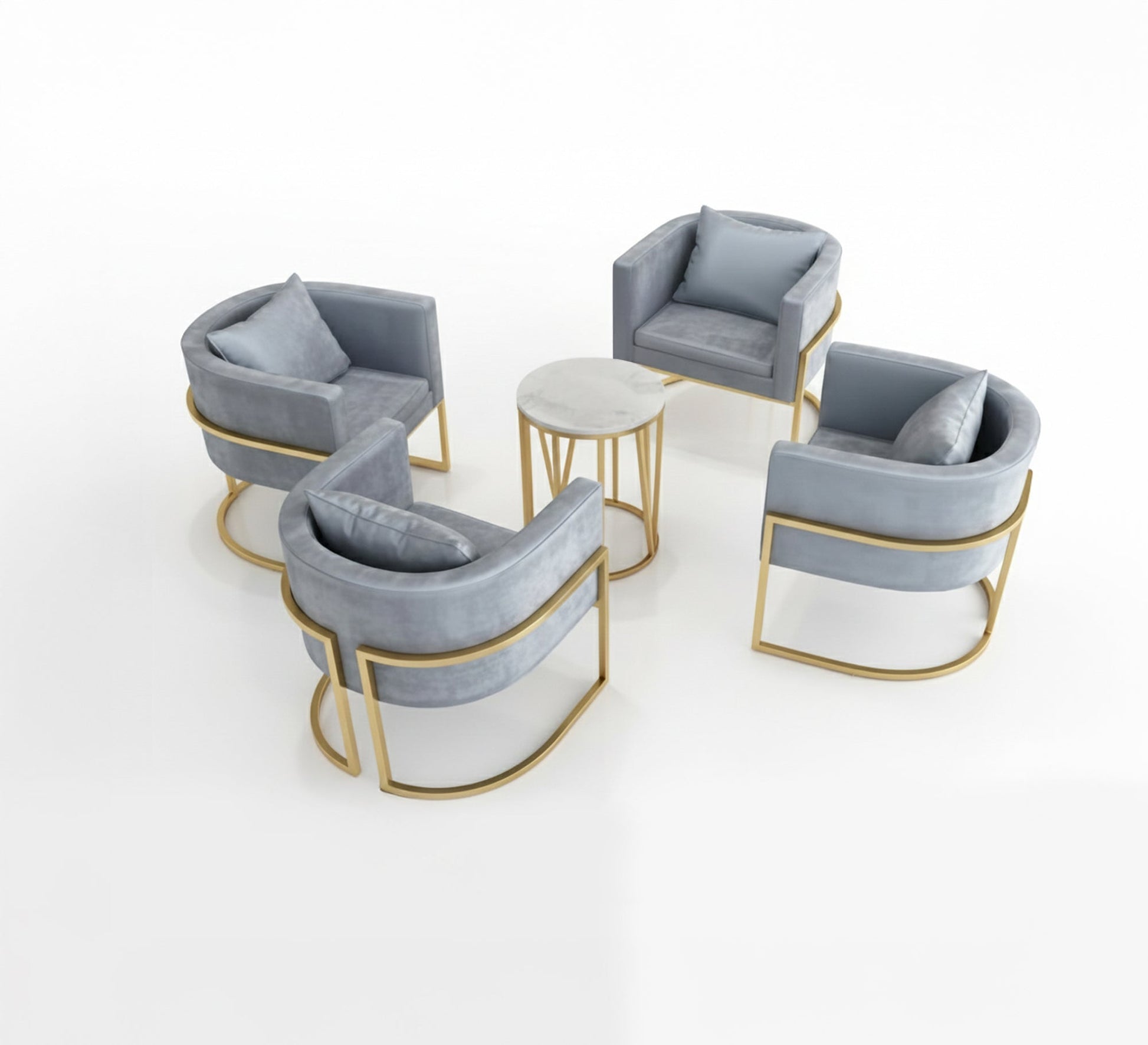Steel seating set, four armchairs - Vitrine Furniture - Furniture