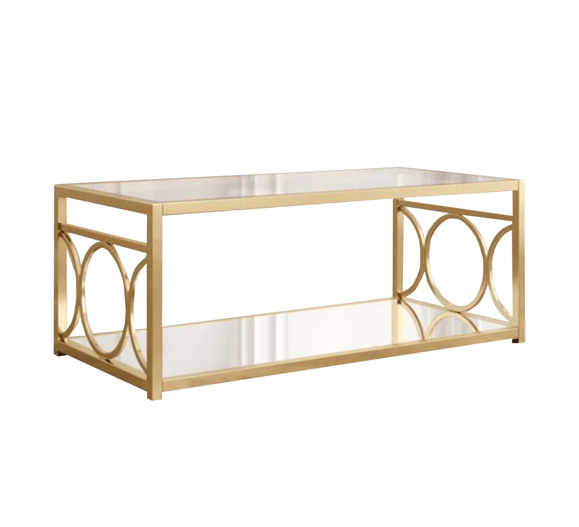 Steel Table with Circular Patterned Frame - Vitrine Furniture - Furniture