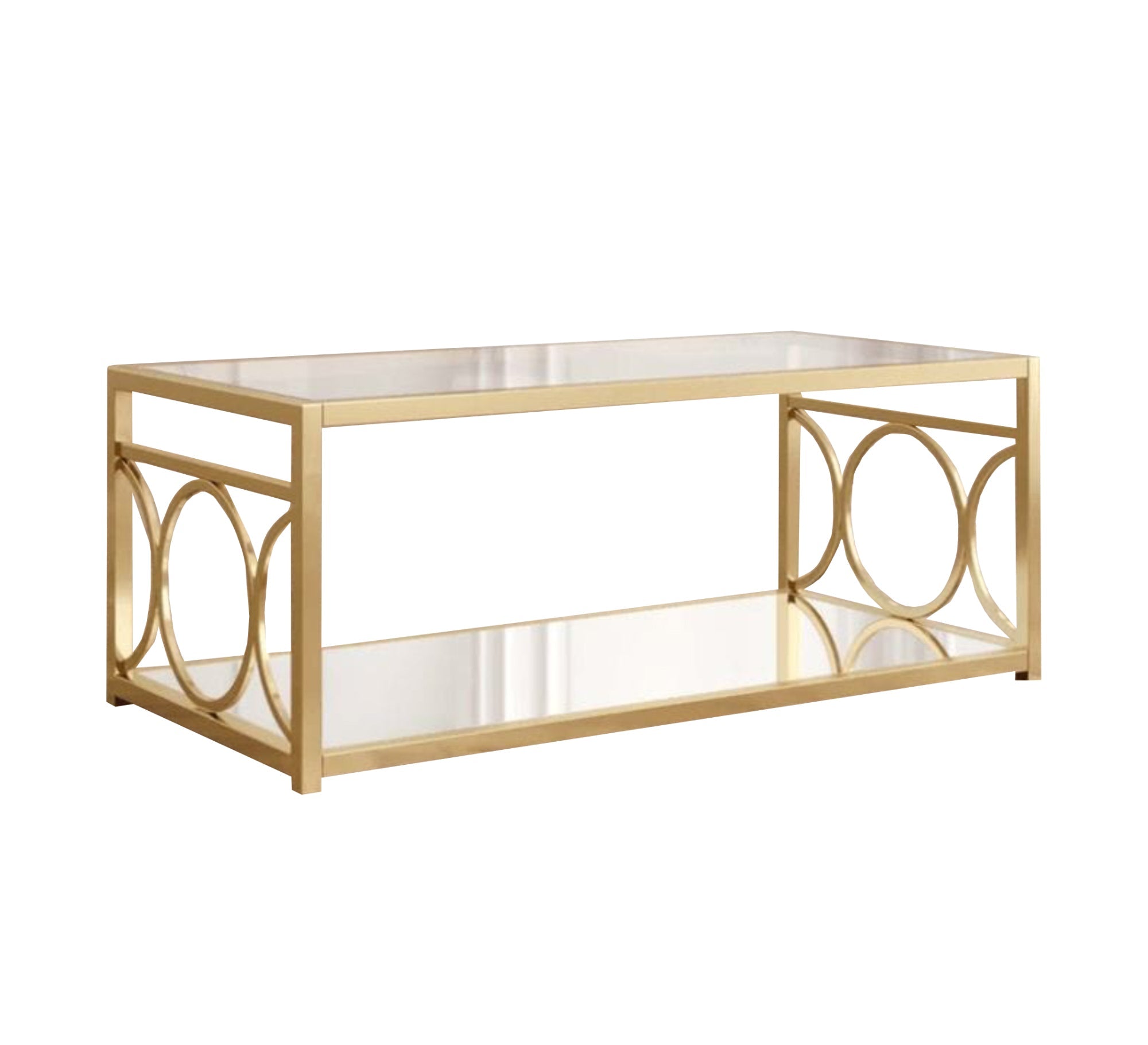 Steel Table with Circular Patterned Frame - Vitrine Furniture - Furniture