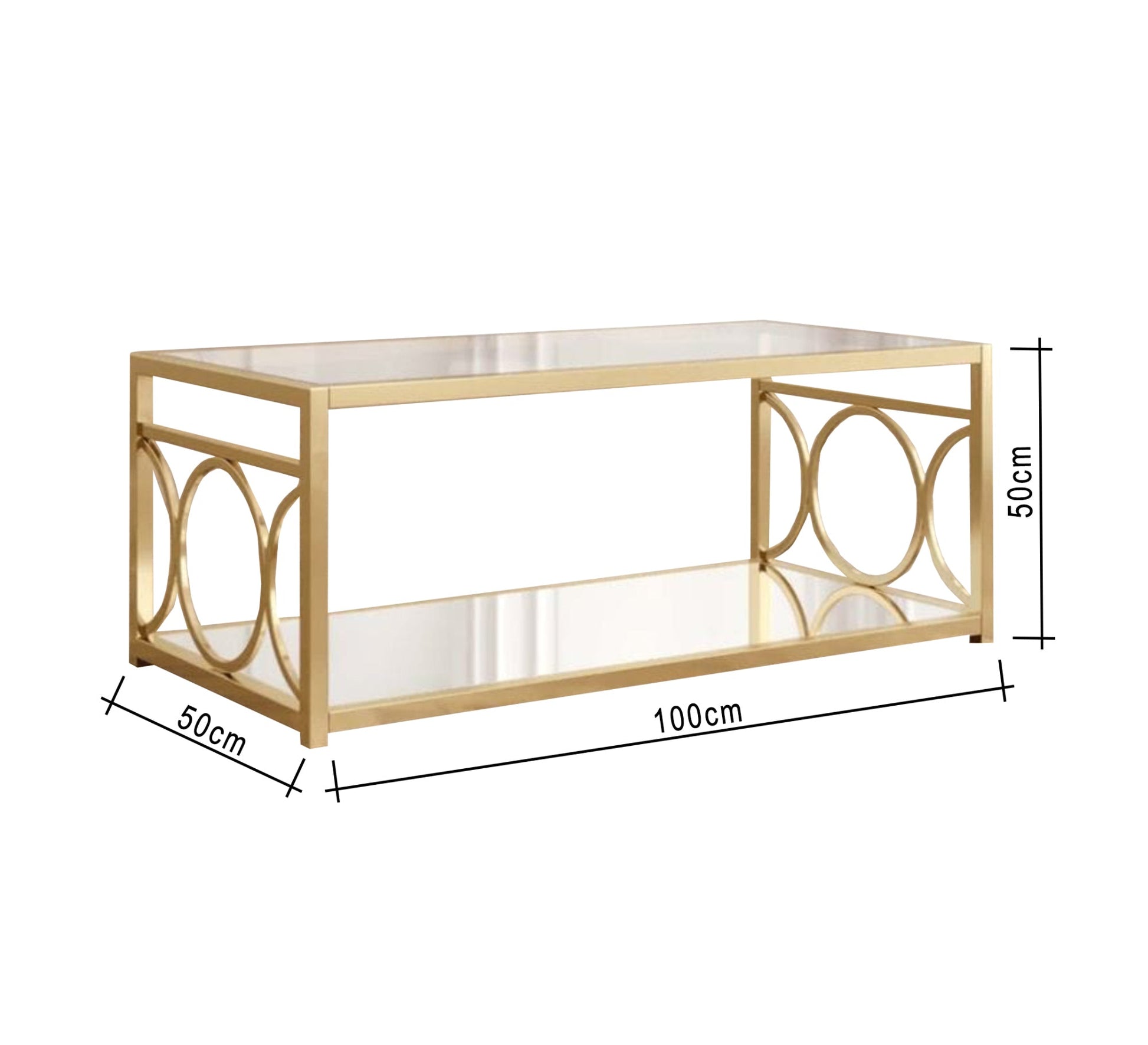 Steel Table with Circular Patterned Frame - Vitrine Furniture - Furniture