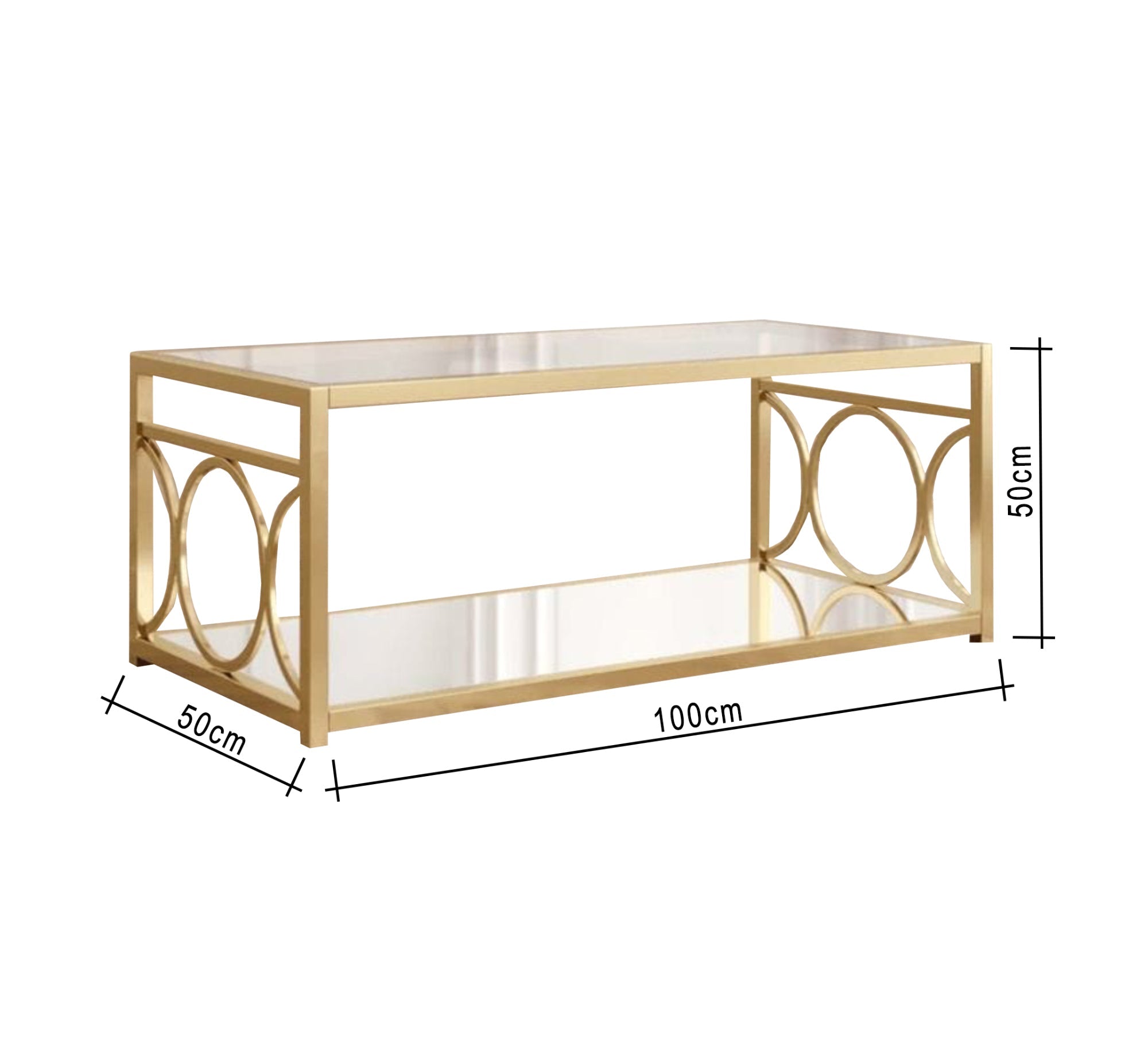 Steel Table with Circular Patterned Frame - Vitrine Furniture - Furniture