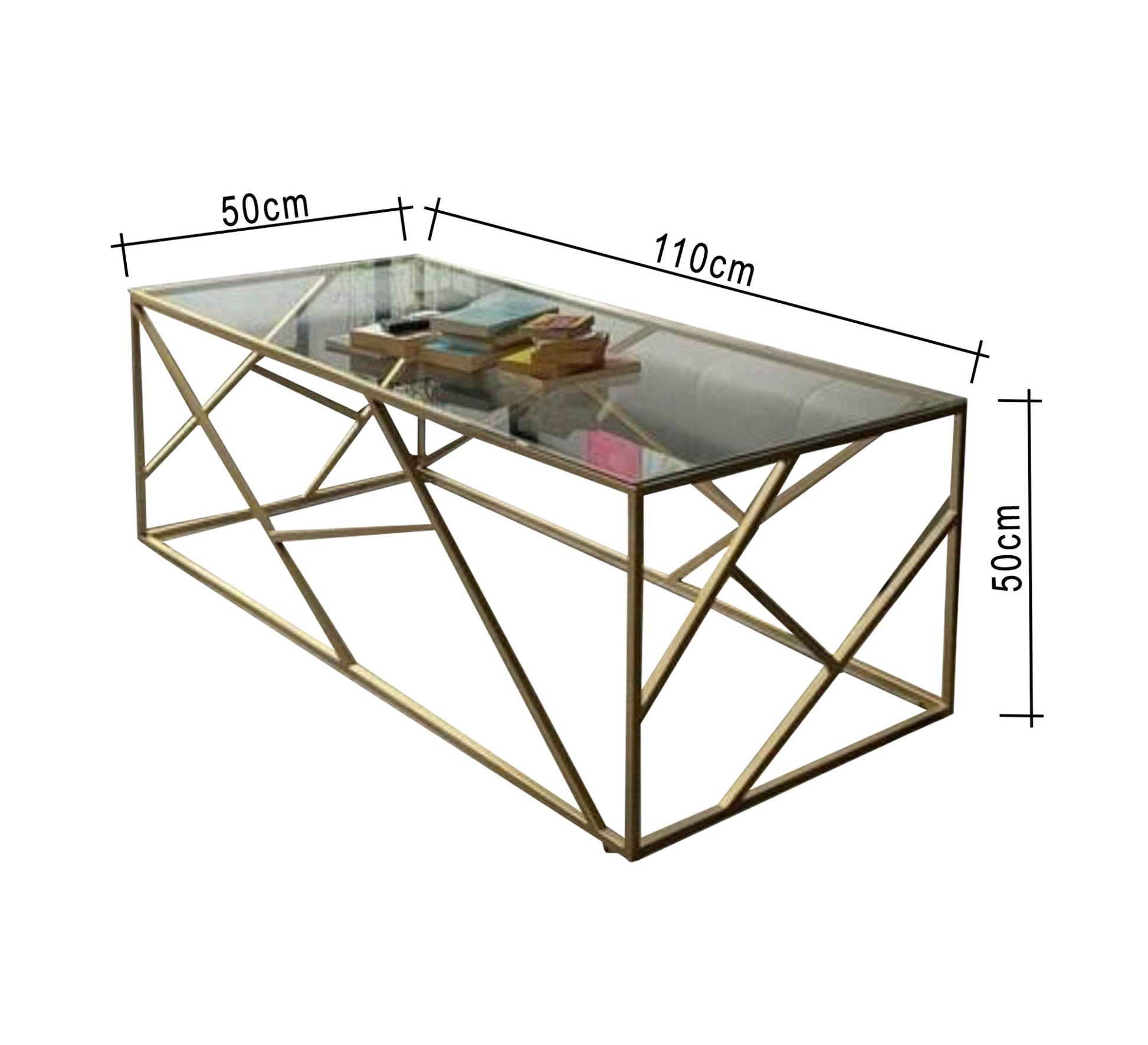 Steel Table with Decorative Frame Design - Vitrine Furniture - Furniture
