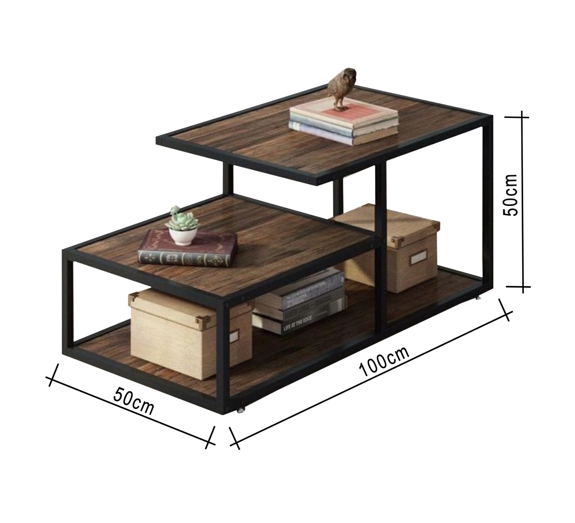 Steel table with two tiered surfaces - Vitrine Furniture - Furniture