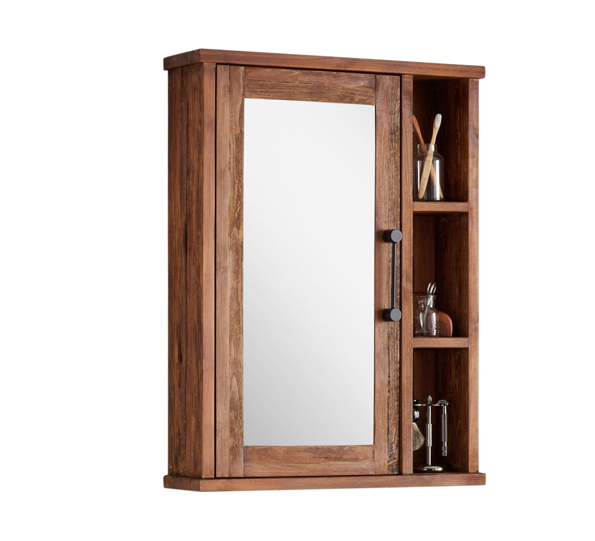 Storage cabinet with a large mirror and side shelves - Vitrine Furniture - Décor