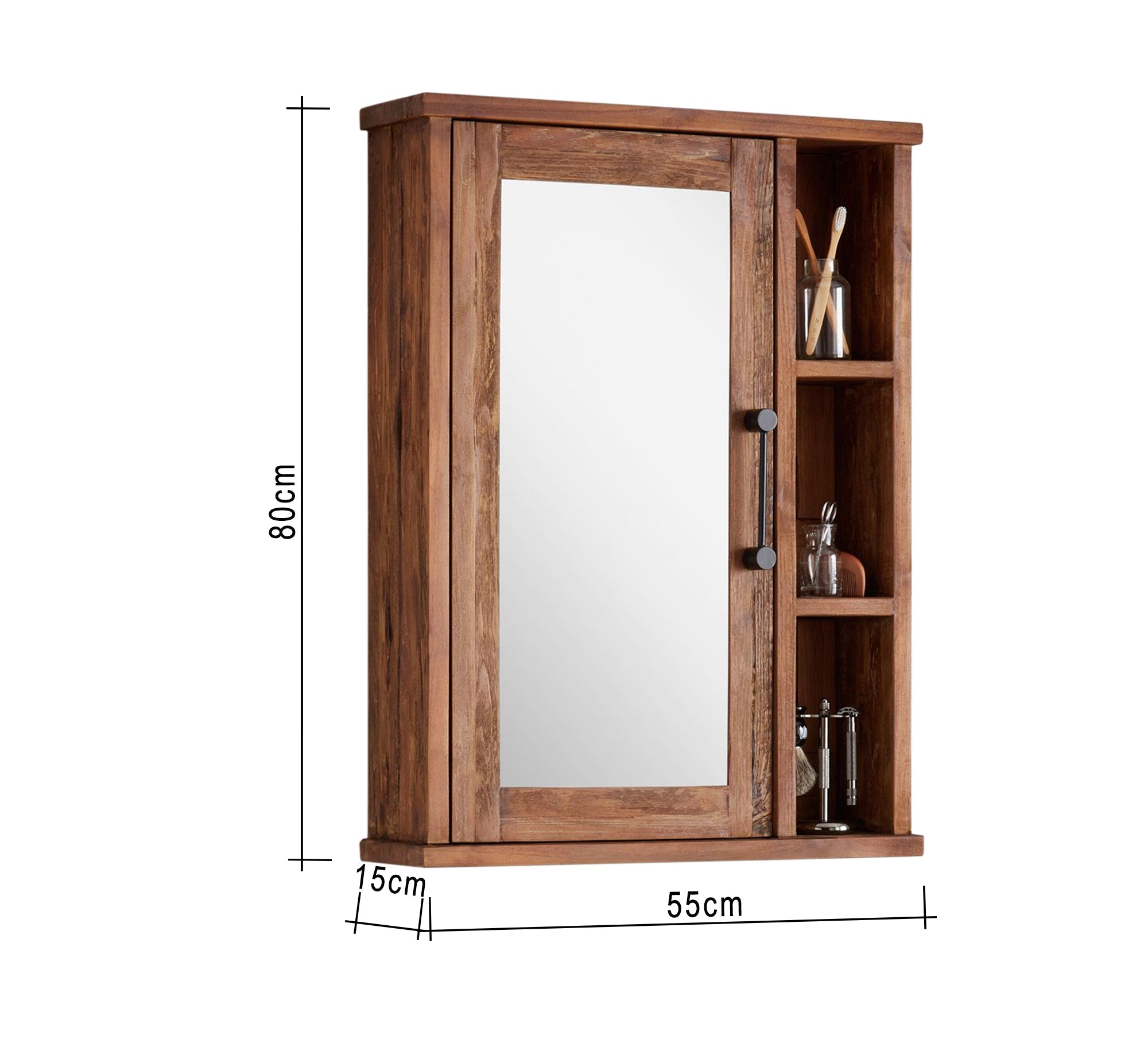 Storage cabinet with a large mirror and side shelves - Vitrine Furniture - Décor