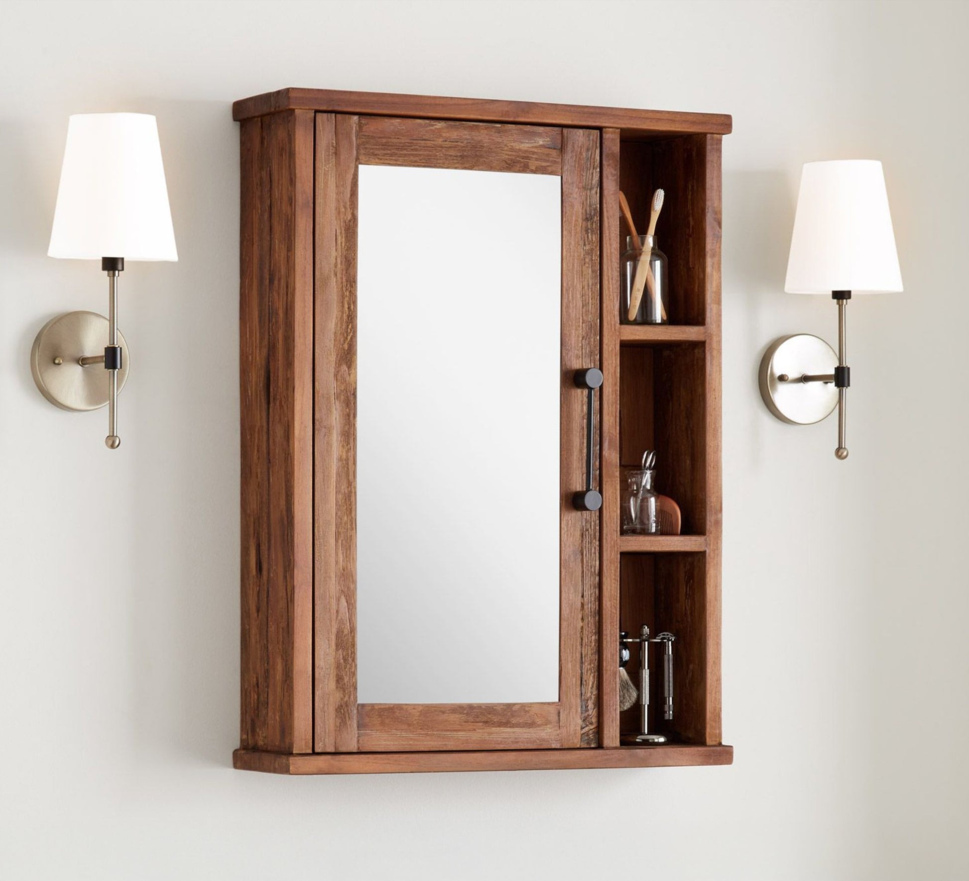 Storage cabinet with a large mirror and side shelves - Vitrine Furniture - Décor