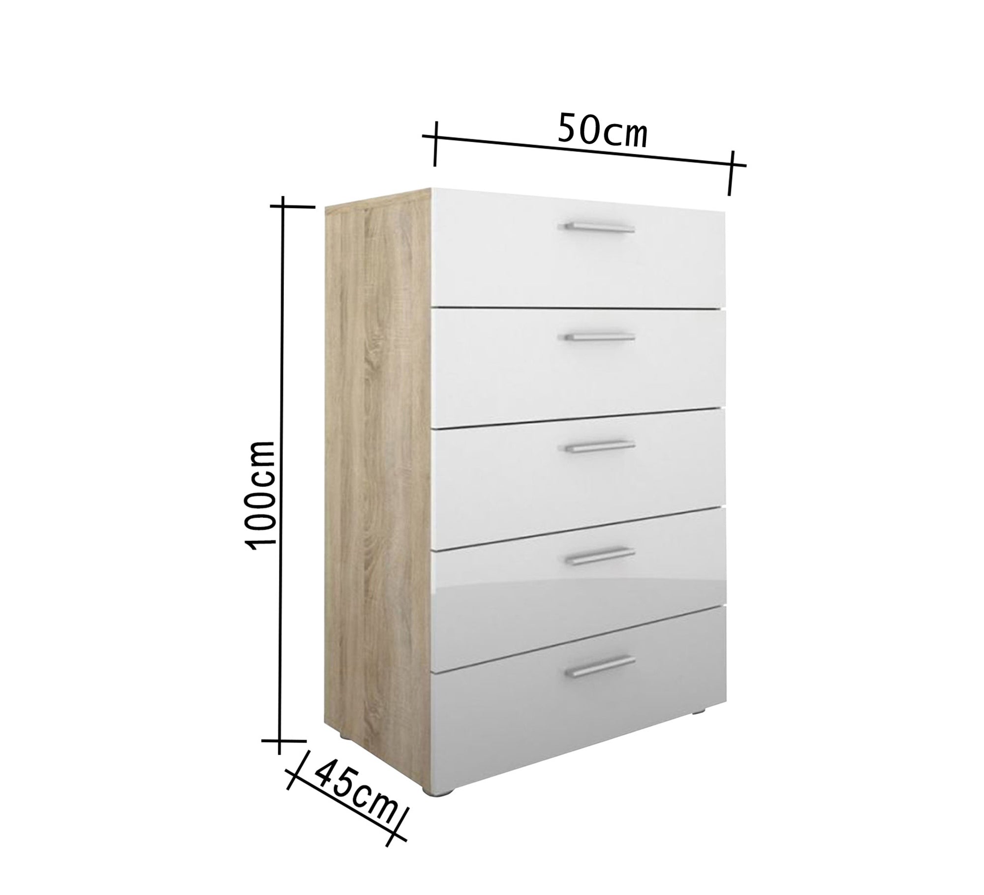 Storage unit with five drawers - Vitrine Furniture - Drawers
